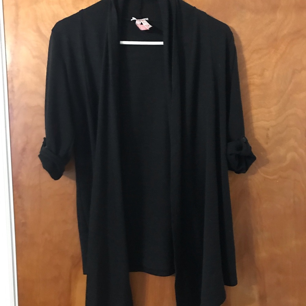 Derek Heart Black Open Front Cardigan